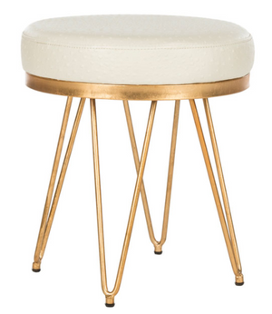 Safavieh Jenine Faux Ostrich Round Bench , FOX6249