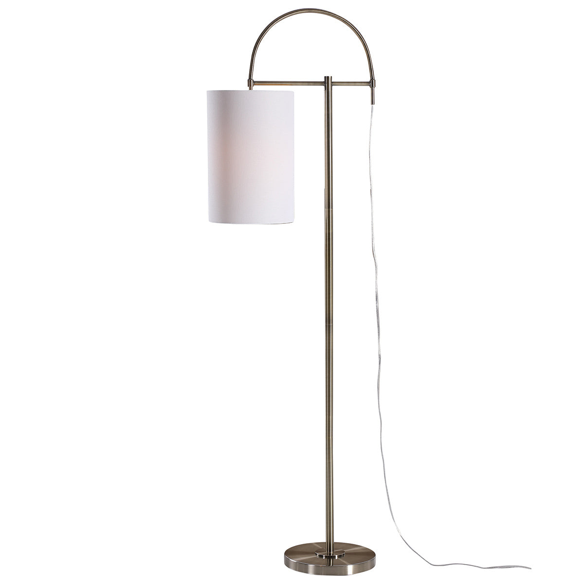 Decor Market Arc Style Base Finished In An Antique Brushed Brass Floor Lamp