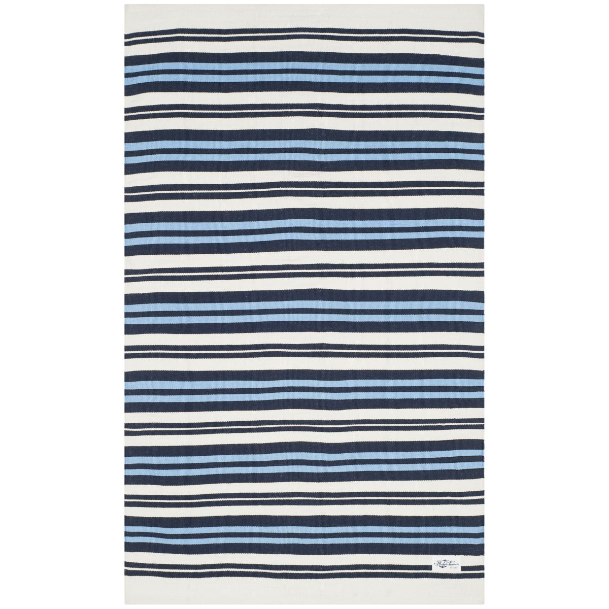 Lauren Ralph Lauren Leopold Stripe Rug, LRL2462 - WHITE / FRENCH BLUE