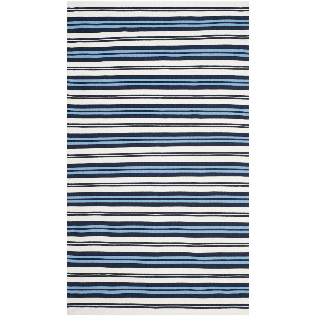 Lauren Ralph Lauren Leopold Stripe Rug, LRL2462 - WHITE / FRENCH BLUE
