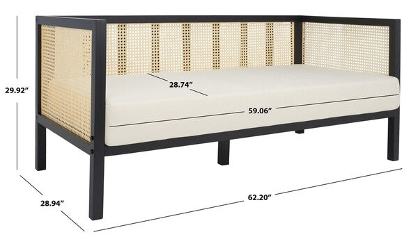 Safavieh Dune Rattan 3 Seater Sofa , LVS1500 - Black/Natural