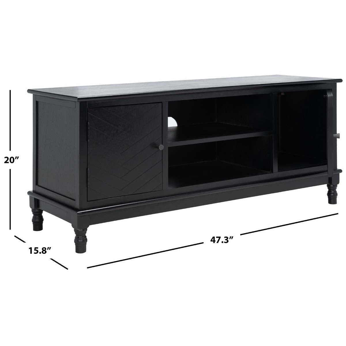 Safavieh Magnolia 2 Door 2 Shelf Media Stand , MED5702 - Black