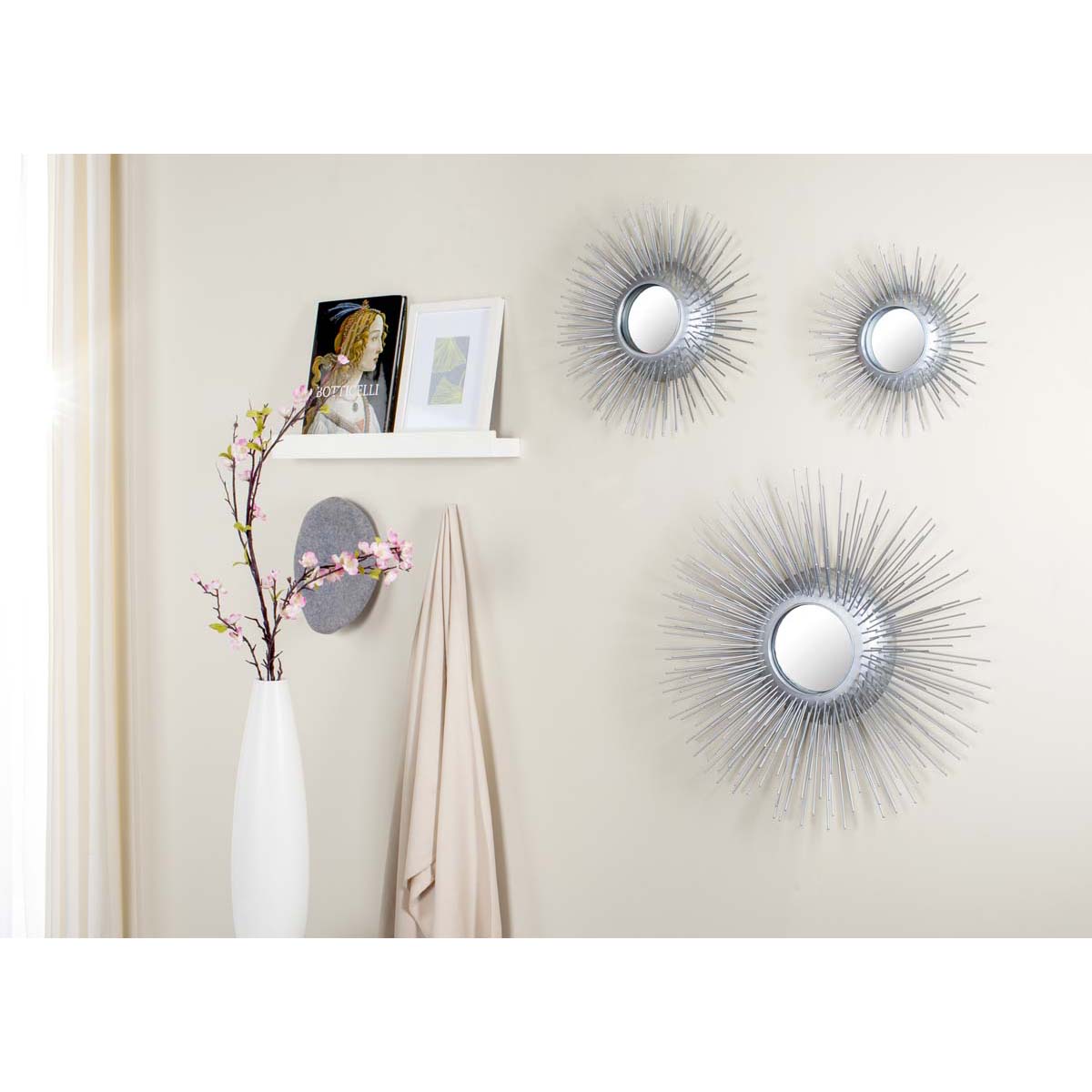 Safavieh Sunburst Triptych Mirror Set Of 3 , MIR4038 - Silver