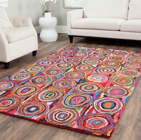 Safavieh Nantucket 143 Rug, NAN143 - Pink / Multi
