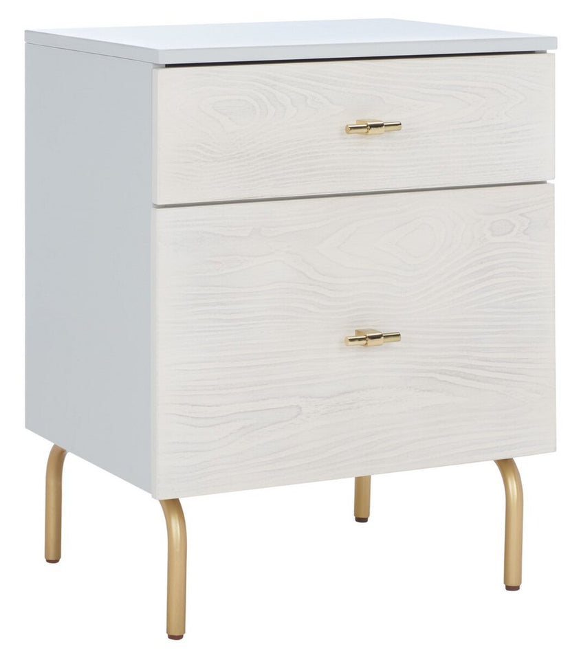 Safavieh Genevieve 2 Drawer Nightstand, NST5002 - Grey / White Washed
