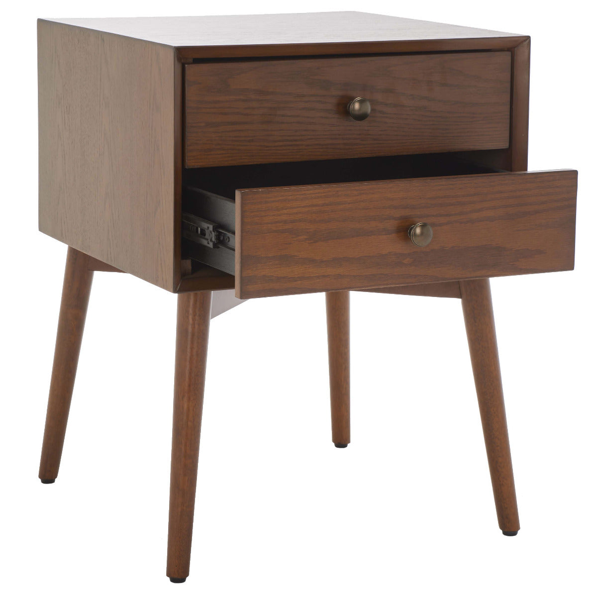 Safavieh Scully 2 Drawer Nightstand , NST6407 - Oak / Gold