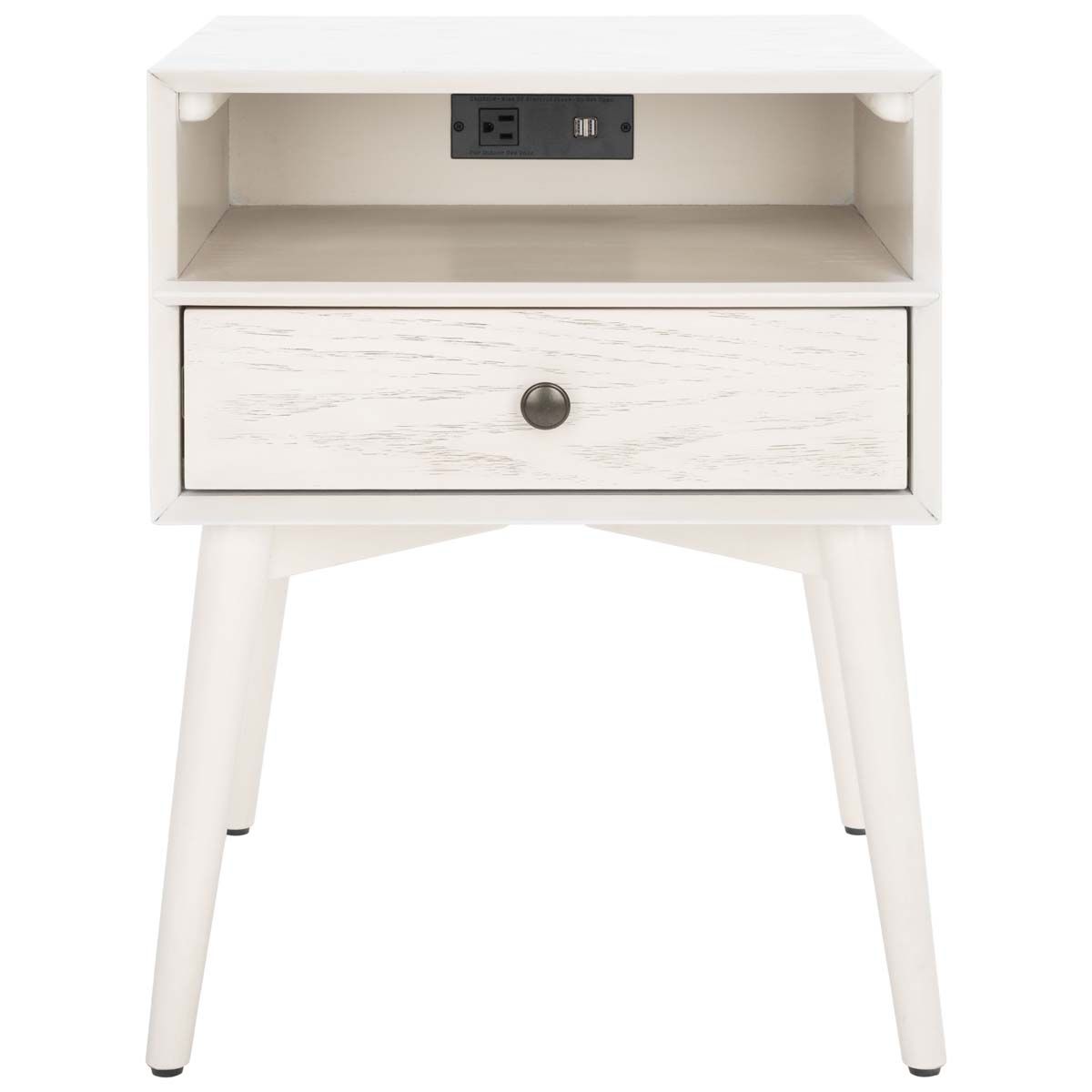 Safavieh Safavieh Scully Nightstand W/ Usb, White Wash / Gold , NST6408 - White Wash / Gold