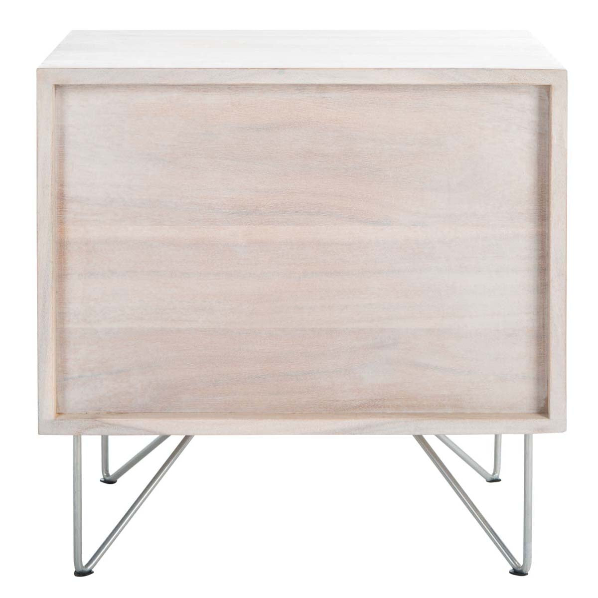 Safavieh Raveena Nightstand , NST9002 - White Washed / Silver