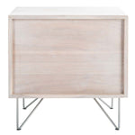 Safavieh Raveena Nightstand , NST9002 - White Washed / Silver