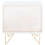 Safavieh Raveena Nightstand , NST9002 - White Washed / Brass