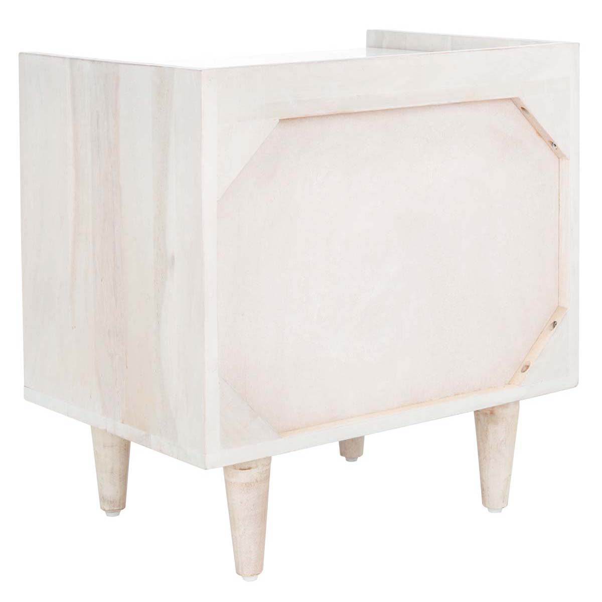 Safavieh Tahseen Parquet Nightstand , NST9004 - White Washed / Silver