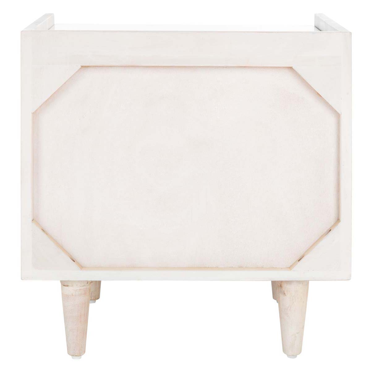 Safavieh Tahseen Parquet Nightstand , NST9004 - White Washed / Silver