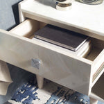 Safavieh Tahseen Parquet Nightstand , NST9004 - White Washed / Silver