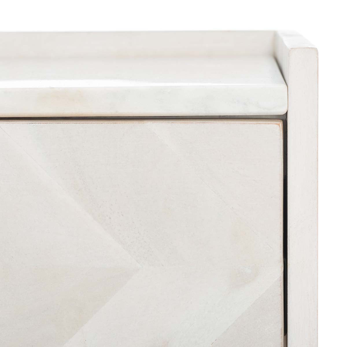 Safavieh Tahseen Parquet Nightstand , NST9004 - White Washed / Silver