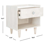 Safavieh Tahseen Parquet Nightstand , NST9004 - White Washed / Silver