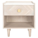 Safavieh Tahseen Parquet Nightstand , NST9004 - White Washed / Brass
