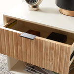 Safavieh Grayden 1 Drawer Nightstand  , NST9203 - White Body / Natural Front Drawer