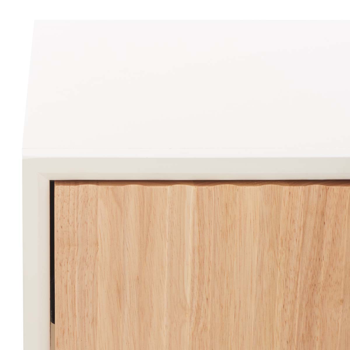 Safavieh Grayden 1 Drawer Nightstand  , NST9203 - White Body / Natural Front Drawer