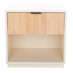 Safavieh Grayden 1 Drawer Nightstand  , NST9203 - White Body / Natural Front Drawer