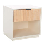 Safavieh Grayden 1 Drawer Nightstand  , NST9203 - White Body / Natural Front Drawer