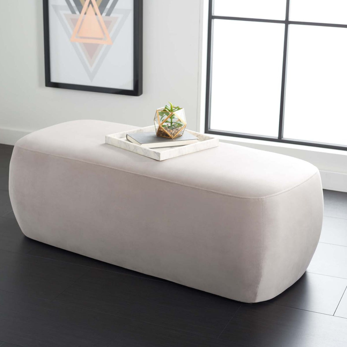 Safavieh Whitley Rectangular Ottoman , OTT1301 - Greige
