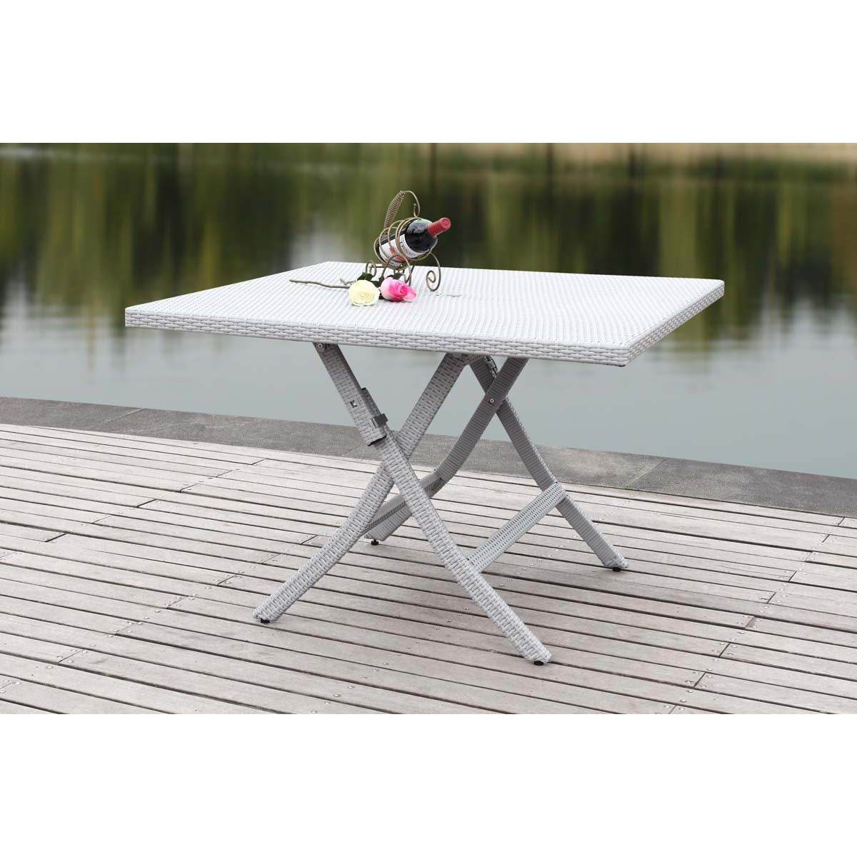 Safavieh Samana Sqaure Folding Table, PAT2002 - Grey