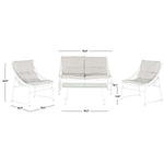 Safavieh Berkane 4 Pc Outdoor Set , PAT2009 - White/Grey