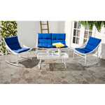 Safavieh Berkane 4 Pc Outdoor Set , PAT2009 - White/Navy