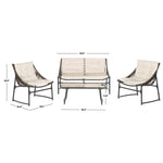 Safavieh Berkane 4 Pc Outdoor Set , PAT2009 - Brown/Beige