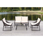 Safavieh Berkane 4 Pc Outdoor Set , PAT2009 - Brown/Beige