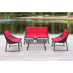 Safavieh Berkane 4 Pc Outdoor Set , PAT2009 - Brown/Red