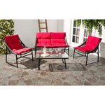 Safavieh Berkane 4 Pc Outdoor Set , PAT2009 - Brown/Red