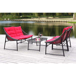 Safavieh Berkane 4 Pc Outdoor Set , PAT2009 - Brown/Red