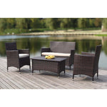 Safavieh Figueroa 4 Pc Outdoor Set , PAT2508 - Brown/Sand