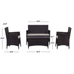Safavieh Figueroa 4 Pc Outdoor Set , PAT2508 - Brown/Sand
