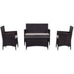 Safavieh Figueroa 4 Pc Outdoor Set , PAT2508 - Brown/Sand