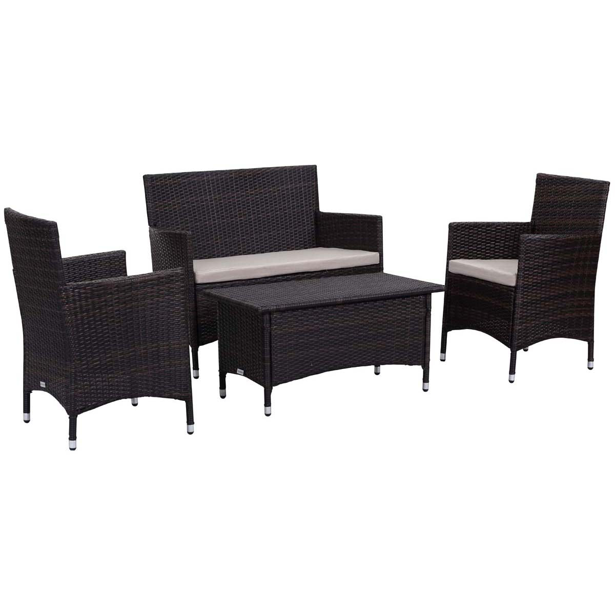 Safavieh Figueroa 4 Pc Outdoor Set , PAT2508 - Brown/Sand