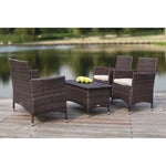 Safavieh Figueroa 4 Pc Outdoor Set , PAT2508 - Brown/Sand