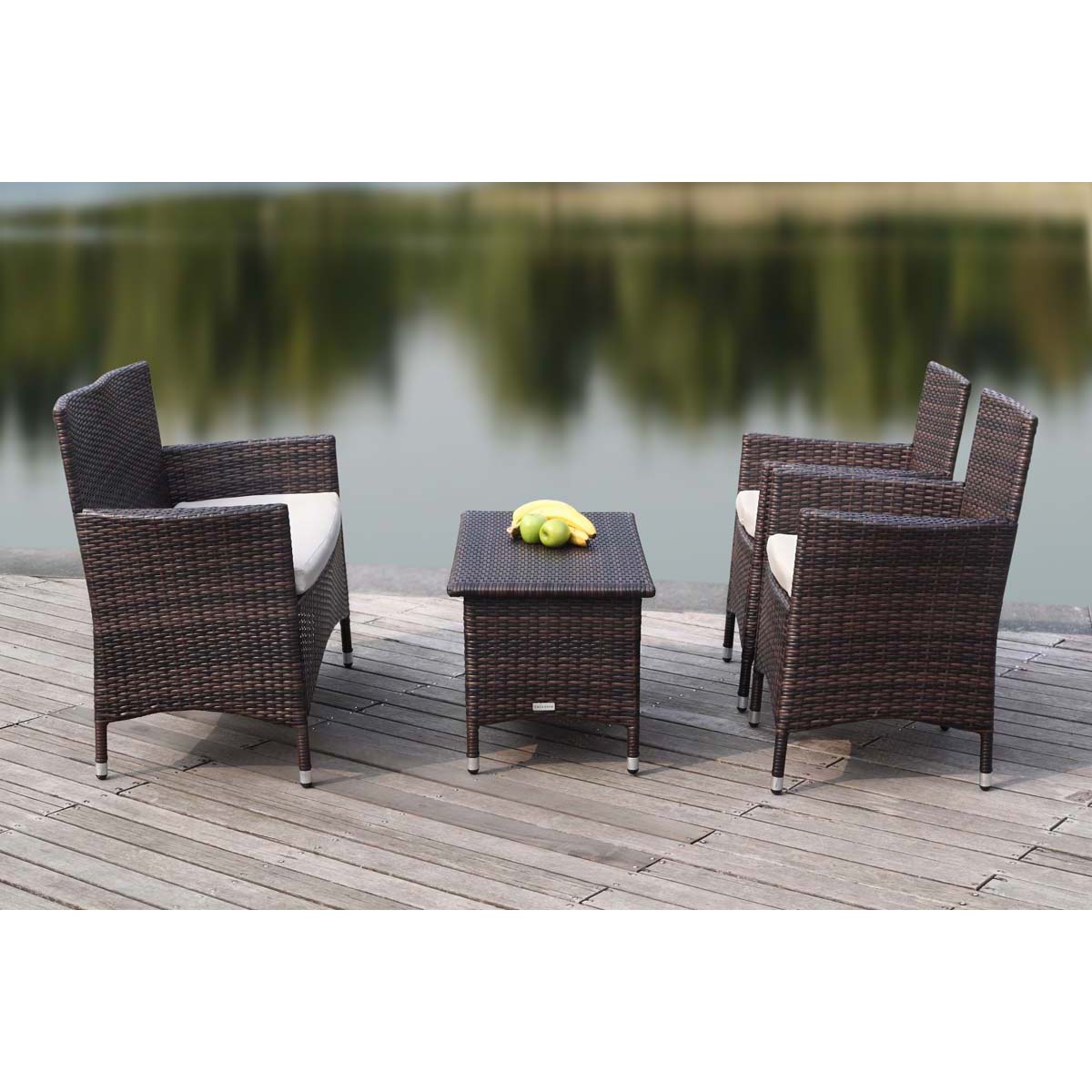 Safavieh Figueroa 4 Pc Outdoor Set , PAT2508 - Brown/Sand