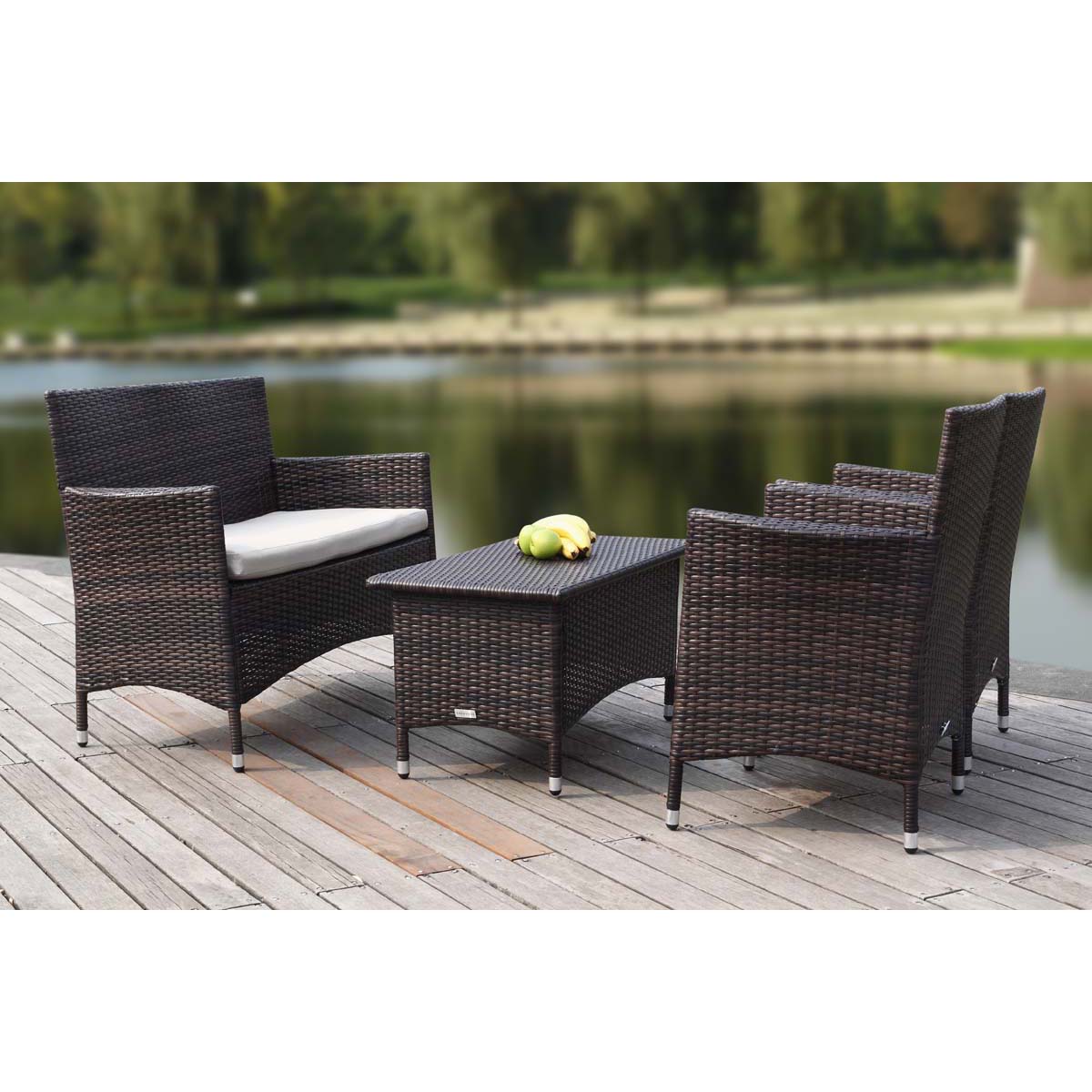 Safavieh Figueroa 4 Pc Outdoor Set , PAT2508 - Brown/Sand