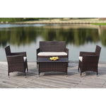 Safavieh Figueroa 4 Pc Outdoor Set , PAT2508 - Brown/Sand