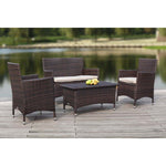 Safavieh Figueroa 4 Pc Outdoor Set , PAT2508 - Brown/Sand