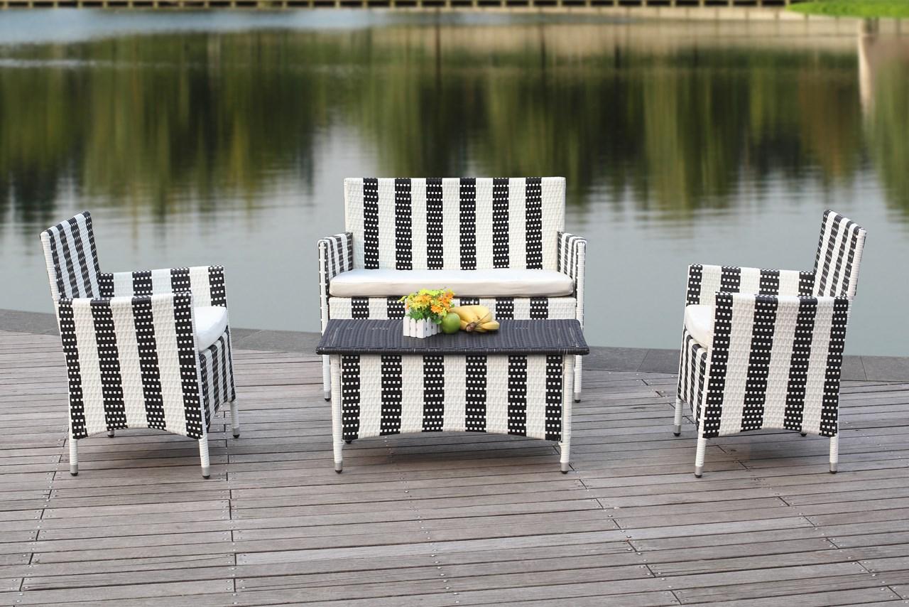 Safavieh Figueroa 4 Pc Outdoor Set , PAT2508 - Black/White
