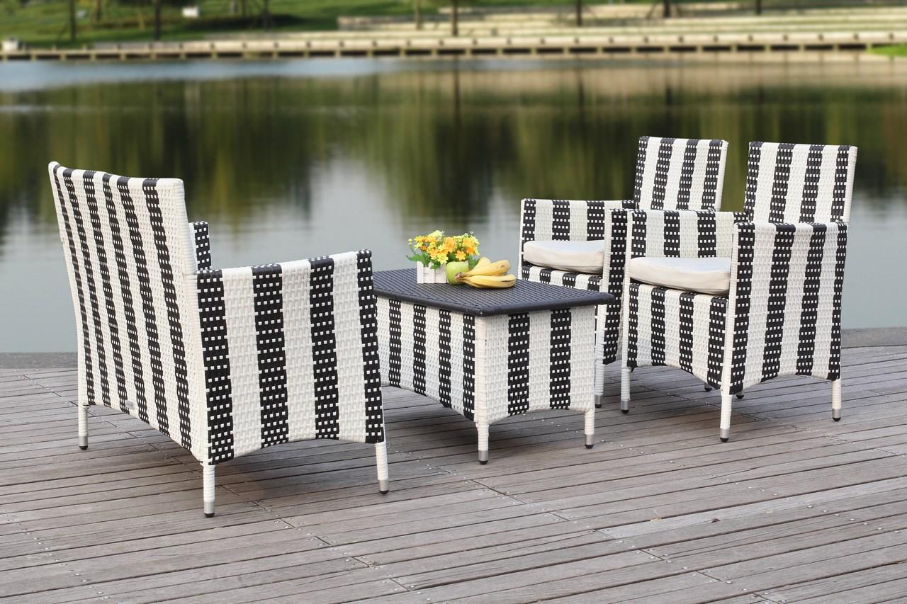 Safavieh Figueroa 4 Pc Outdoor Set , PAT2508 - Black/White