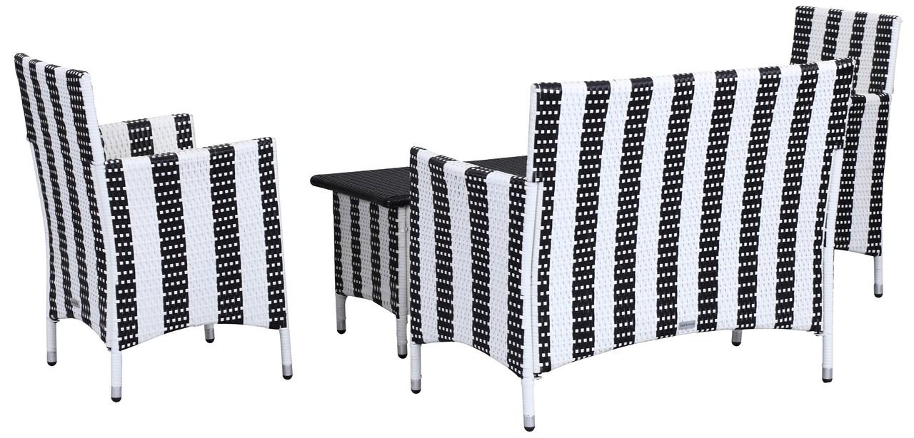 Safavieh Figueroa 4 Pc Outdoor Set , PAT2508 - Black/White