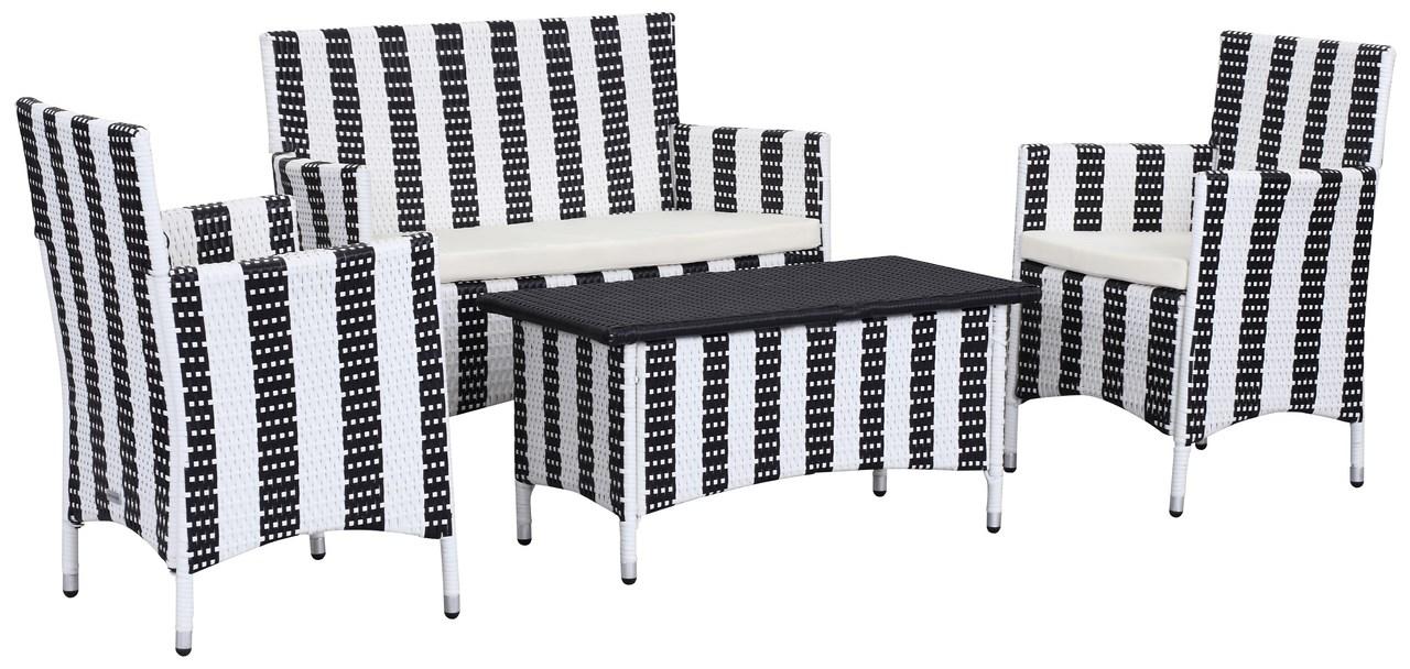 Safavieh Figueroa 4 Pc Outdoor Set , PAT2508 - Black/White
