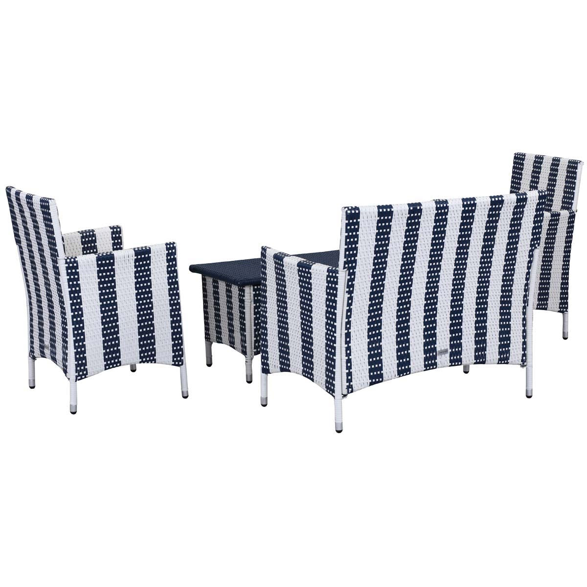 Safavieh Figueroa 4 Pc Outdoor Set , PAT2508 - Navy/White
