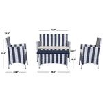 Safavieh Figueroa 4 Pc Outdoor Set , PAT2508 - Navy/White
