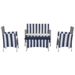 Safavieh Figueroa 4 Pc Outdoor Set , PAT2508 - Navy/White