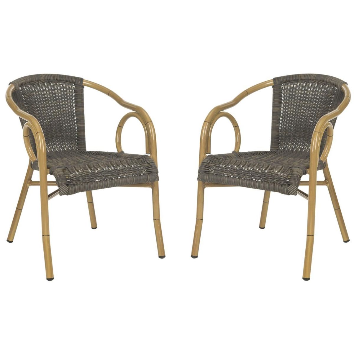 Safavieh Dagny Arm Chair , PAT4000 - Chocolate/Light Brown (Set of 2)